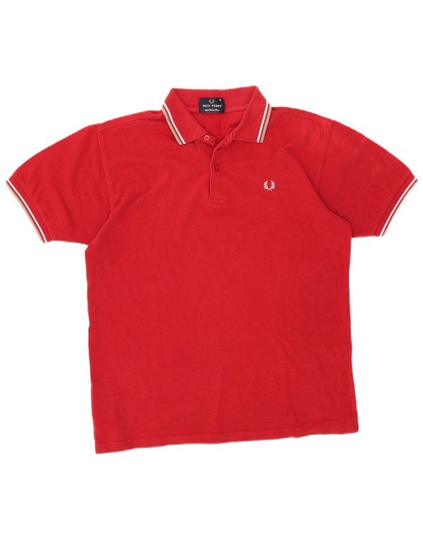 Cămașă polo Fred Perry pentru bărbați, bumbac roșu mediu