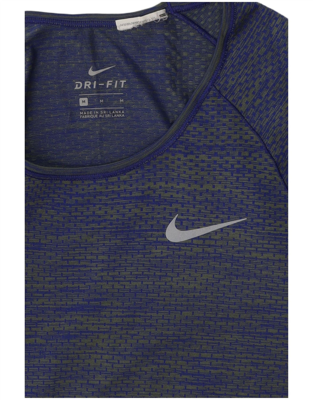 Top cu mânecă lungă Nike Dri Fit pentru femei UK 12 Medium Blue Striped