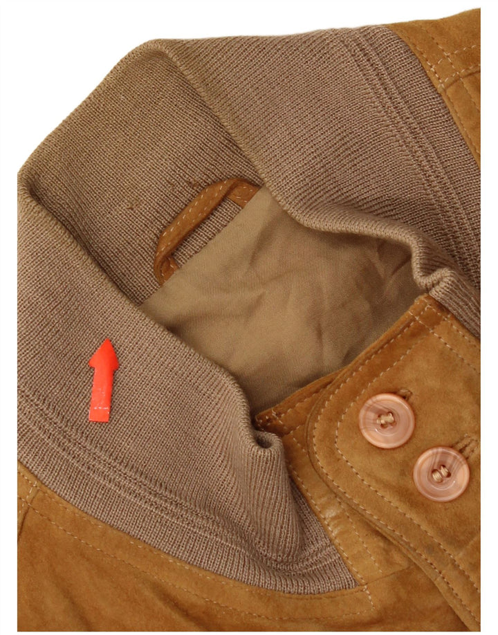 Bomber vintage pentru bărbați din piele intoarsa UK 42 XL din piele bej