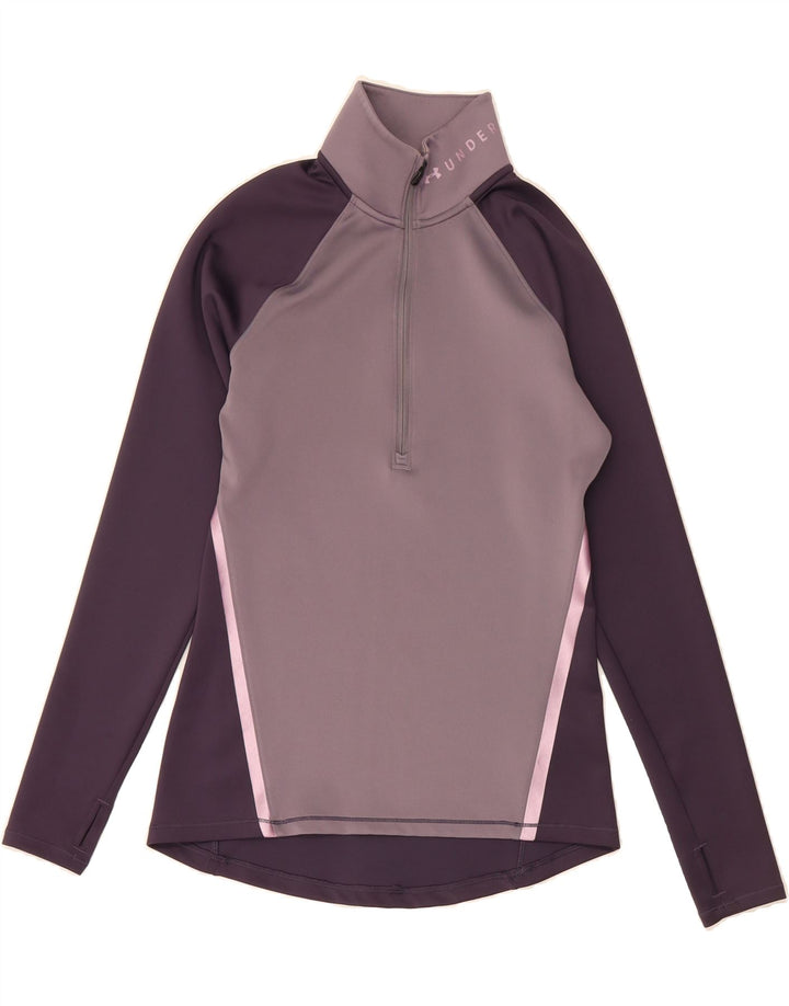 UNDER ARMOUR Womens Graphic Pullover Tracksuit Top UK 10 Small Purple Vintage Under Armour and Second-Hand Under Armour from Messina Hembry 