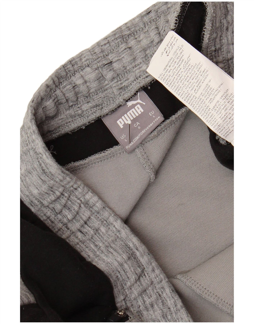 Pantaloni de trening Puma pentru bărbați, bumbac color bloc, gri mari