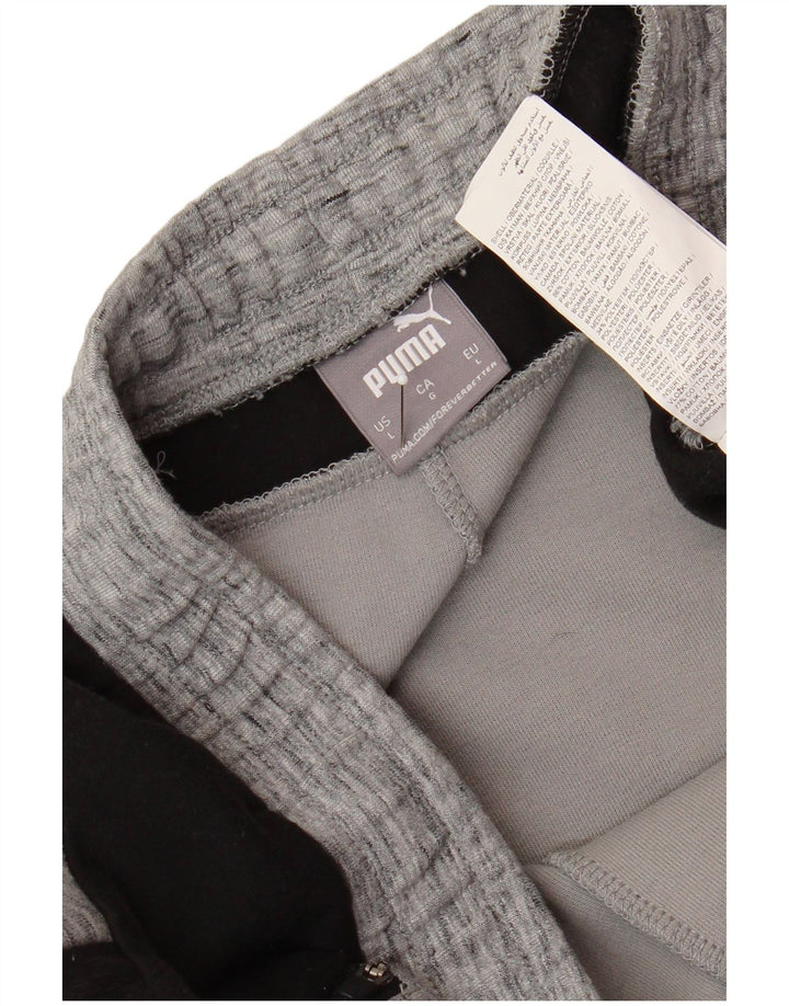 Pantaloni de trening Puma pentru bărbați, bumbac color bloc, gri mari