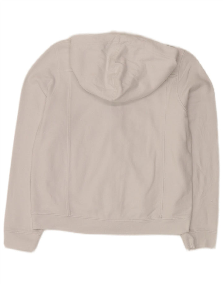 CALVIN KLEIN JEANS Pulover cu capota cu fermoar cu grafic pentru femei UK 10 Small White