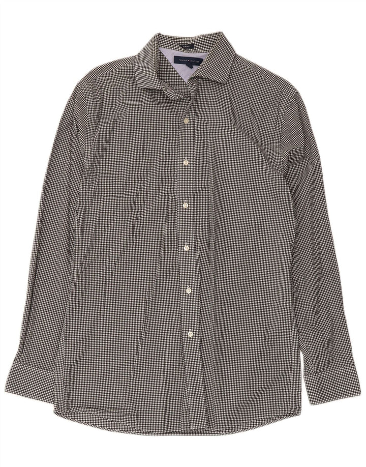 Cămașă pentru bărbați Tommy Hilfiger Slim Fit Mărimea 15 1/2 Medium Black Gingham