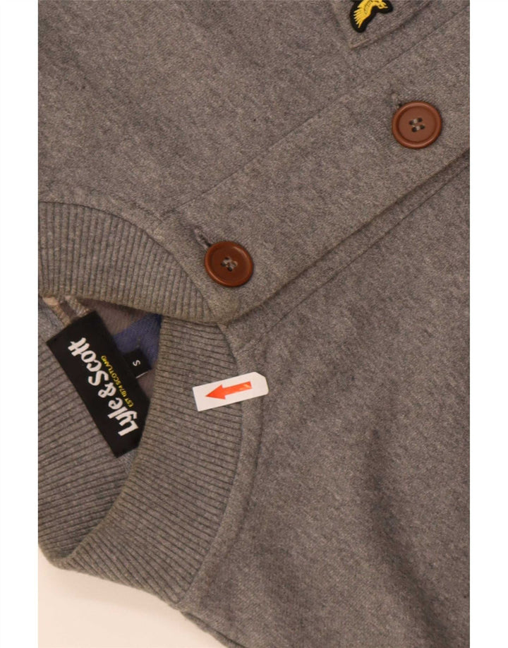 Pulover cardigan pentru bărbați Lyle & Scott, bumbac gri mic