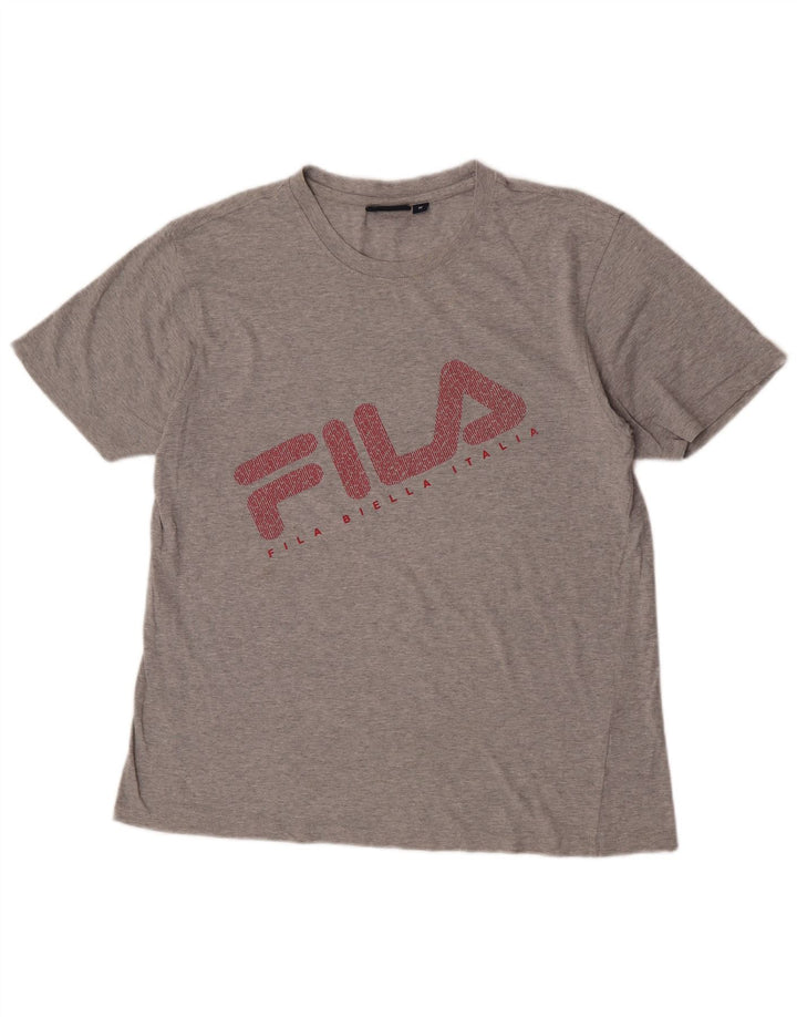 Tricou grafic pentru bărbați Fila Top Medium Gri