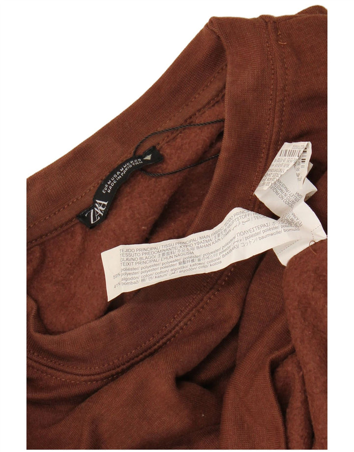 Pulover pentru femeie Zara Crop Pulover UK 14 Poliester maro mediu