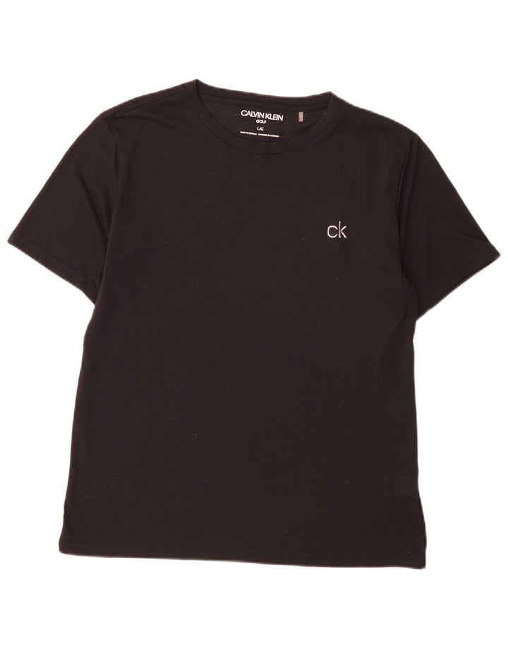 Tricou de golf Calvin Klein pentru bărbați Top mare din poliester negru