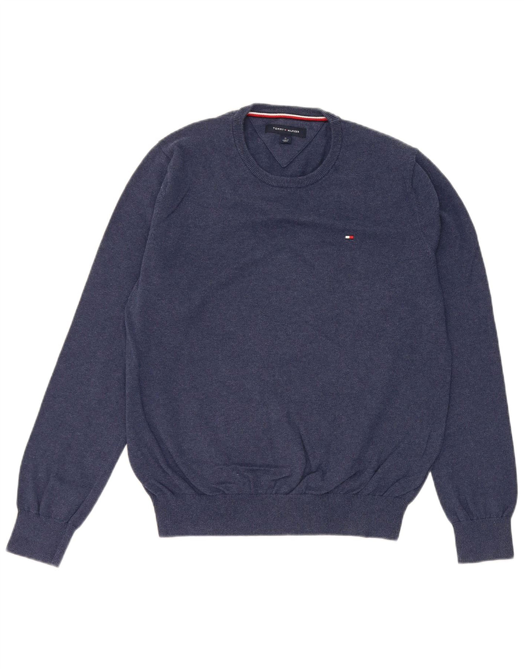 Pulover Tommy Hilfiger pentru bărbați, cu gât crew, bumbac mediu albastru bleumarin
