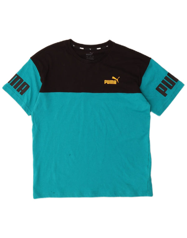 Tricou grafic Puma pentru băieți Top 13-14 ani, albastru, bumbac color bloc