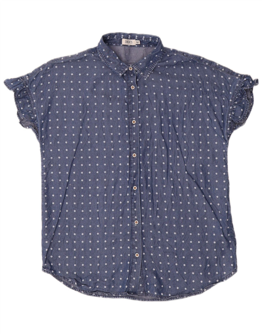 Bluză cămașă cu mânecă scurtă pentru femei Dack's UK 14 Medium bleumarin cu buline