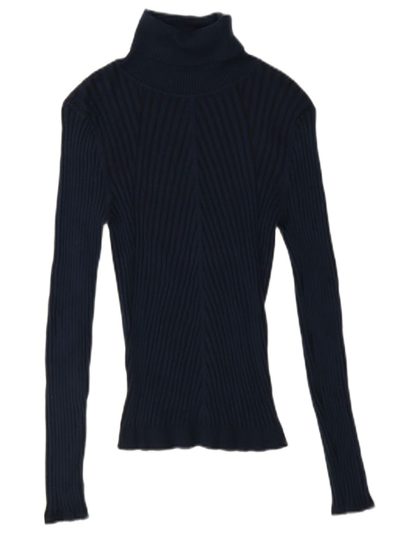 Pulover pentru femei Karen Millen Crop cu gât rulat UK 12 Medium Bleumarin