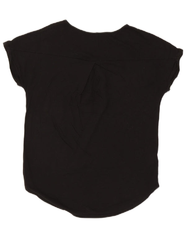 EDDIE BAUER Tricou supradimensionat pentru femei UK 6 XS Bumbac negru