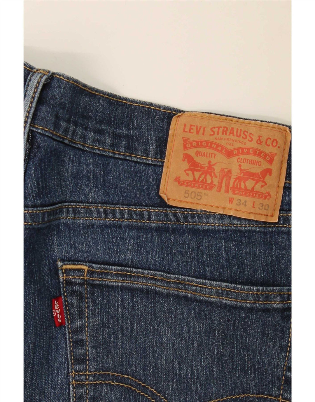 Blugi drepti pentru bărbați Levi's 505 W34 L30 Bumbac albastru
