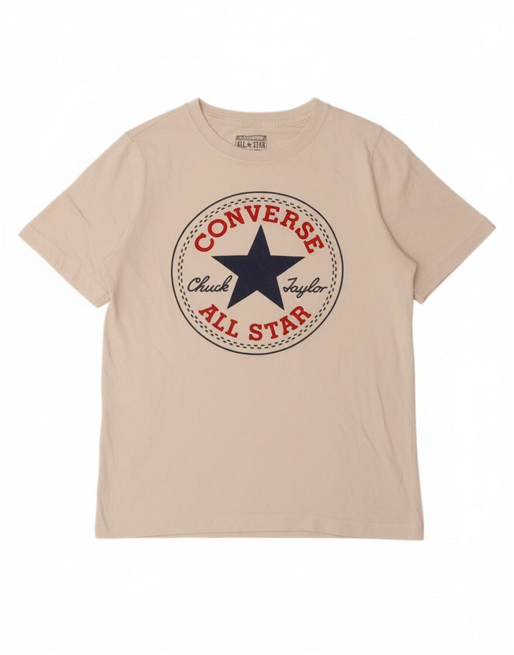 Tricou grafic CONVERSE pentru băieți Top 10-11 ani bumbac alb mediu