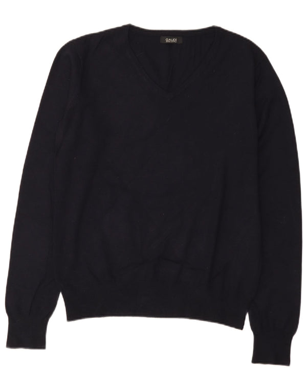 Pulover Gaudi pentru femei cu decolteu în V UK 14 Medium Bleumarin Viscoză