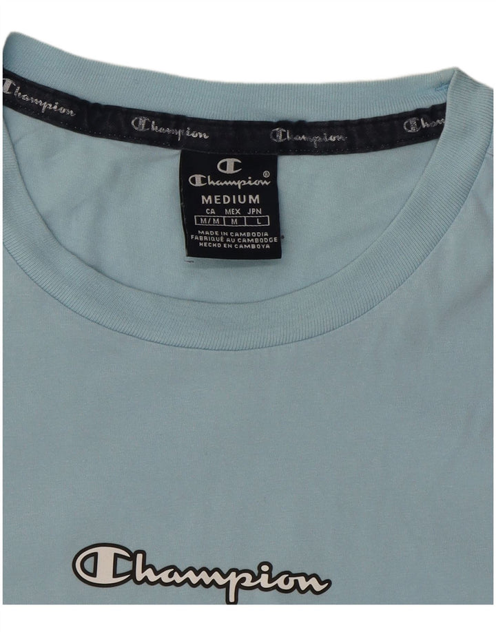 CHAMPION Mens Graphic T-Shirt Top Medium Blue