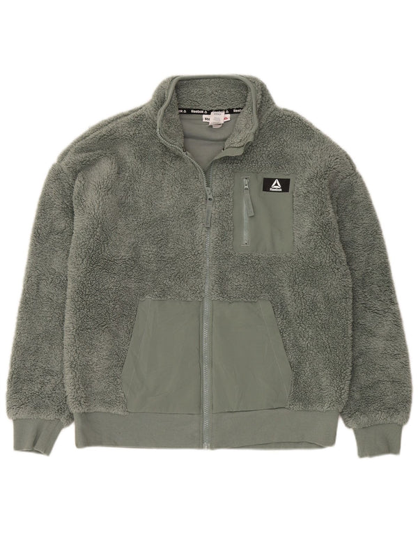 Jachetă Fleece oversized Reebok pentru femei UK 10 Small Green Poliester