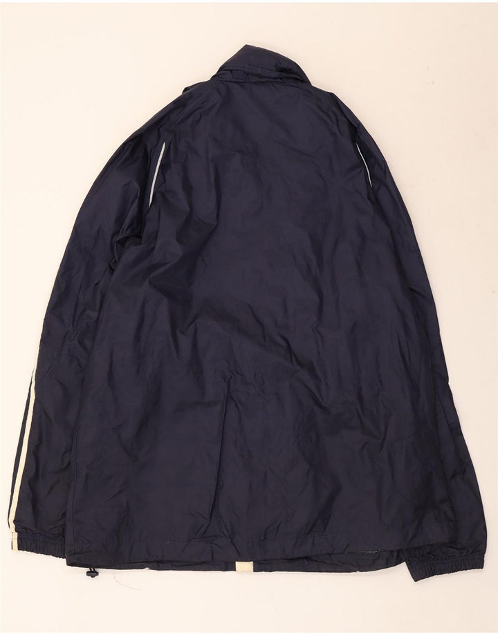 Jachetă de vânt cu glugă pentru bărbați Adidas UK 42 XL poliester bleumarin