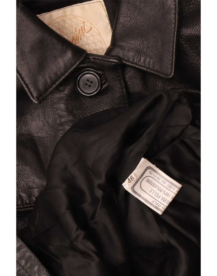 Geacă de piele vintage pentru femei IT 46 Large Black