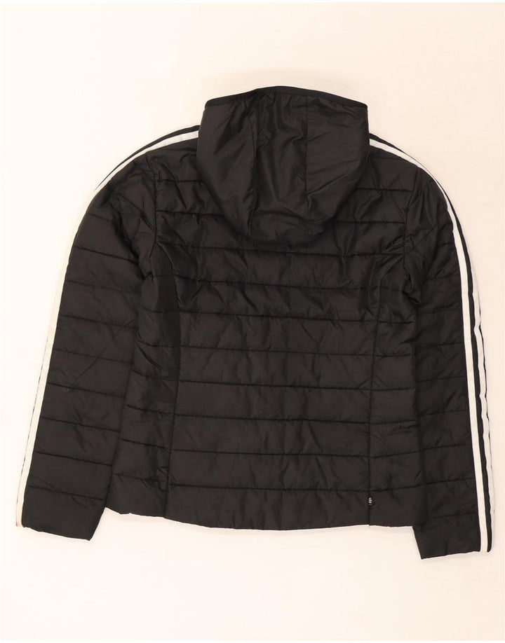 Jachetă căptușită cu glugă Adidas pentru femei UK 8 Poliester negru mic