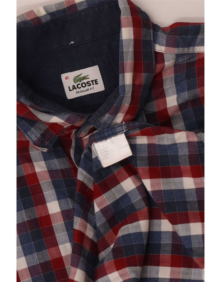 Cămașă pentru bărbați Lacoste Mărimea 41 Bumbac cu carouri, multicoloră, medie