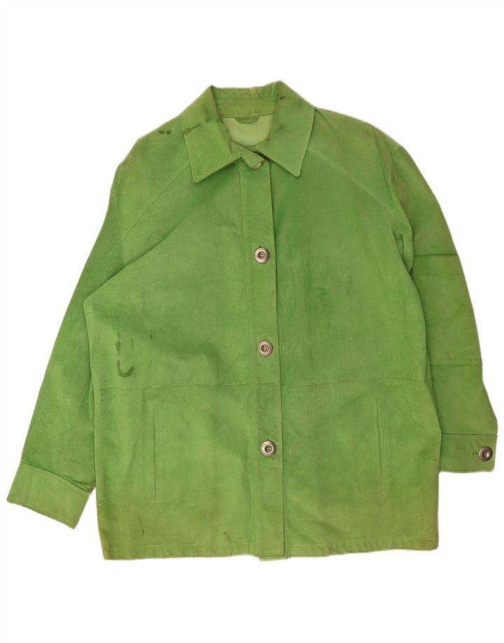 Geaca de piele intoarsa pentru femei Gai Mattiolo UK 16 Large Green