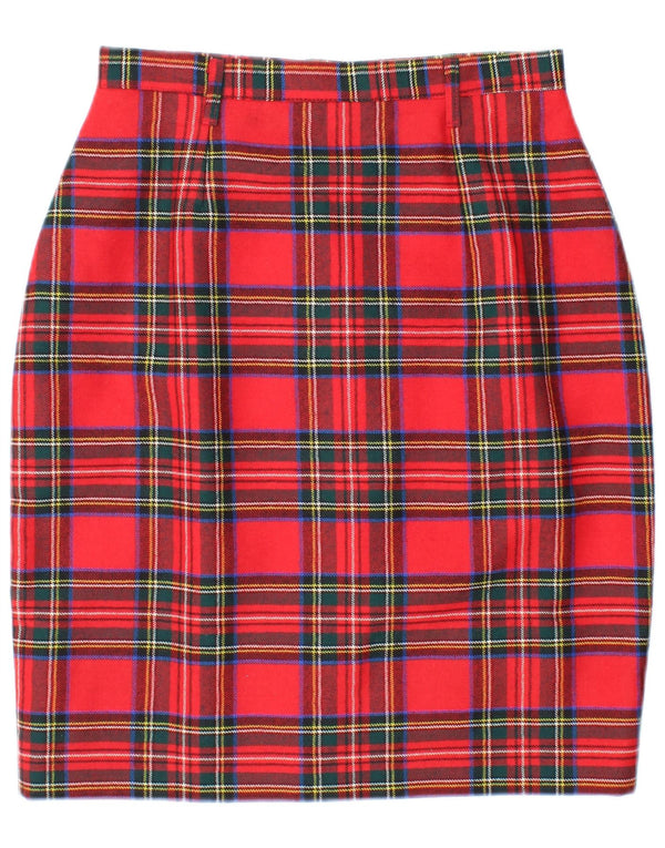 Fusta creion vintage pentru femei cu talie înaltă IT 46 Large W26 Red Check