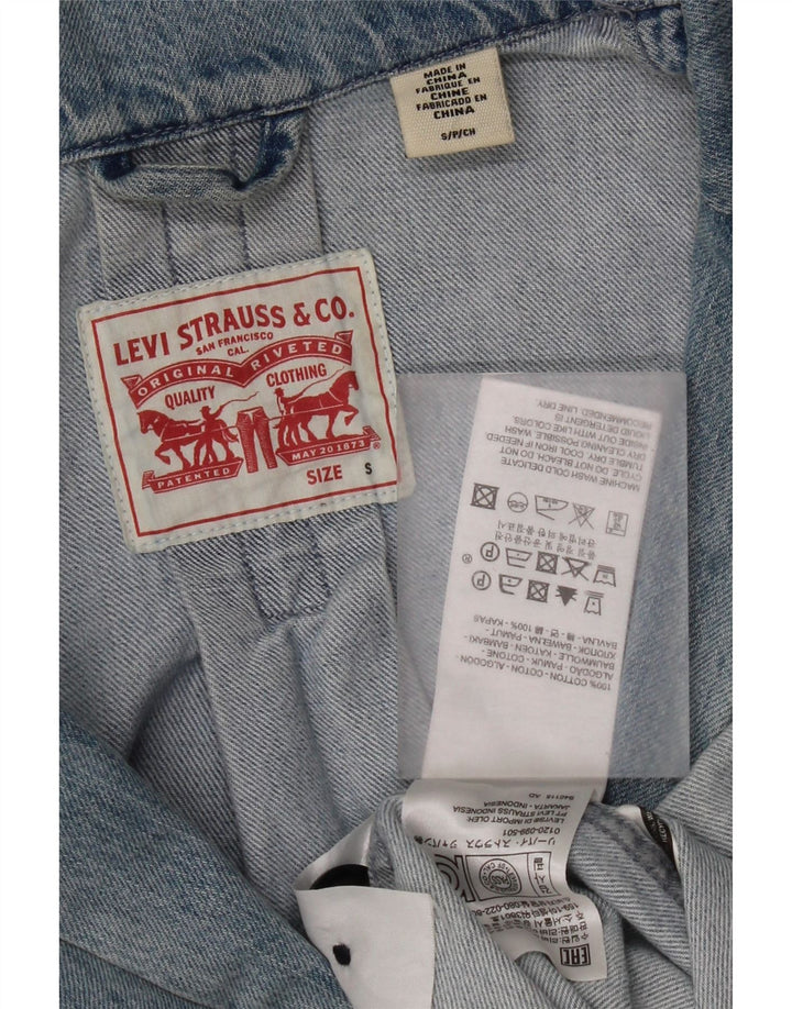 Levi's Mantocă supradimensionată de blugi pentru femei, UK 10, bumbac albastru mic