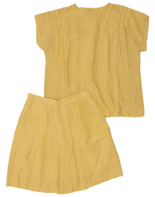 Set fuste vintage pentru femei din 2 piese UK 10 Small W24 L18 Yellow Floral