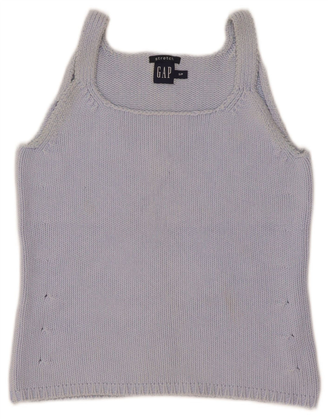 Gap Womens Crop Knit Cami Top UK 8 Small Blue Bumbac