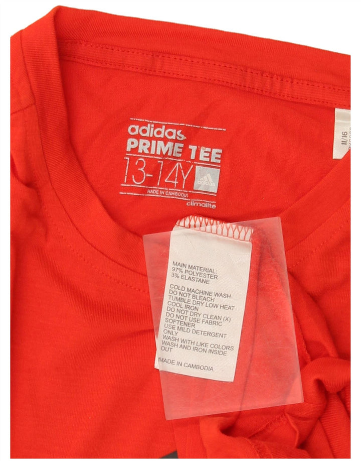 Tricou cu grafic Climalite Adidas baieti Top 13-14 ani poliester rosu