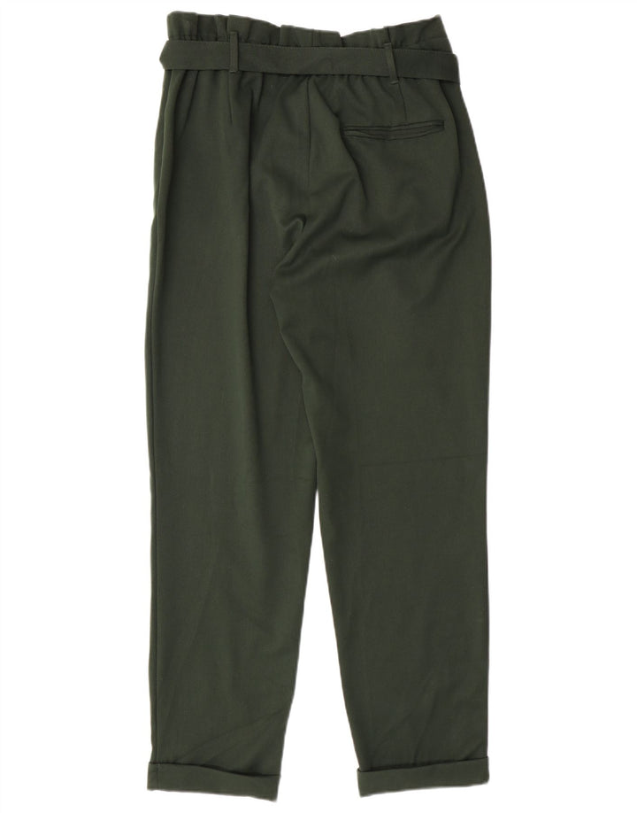 Pantaloni casual ZARA pentru damă, L28 L27, poliester verde