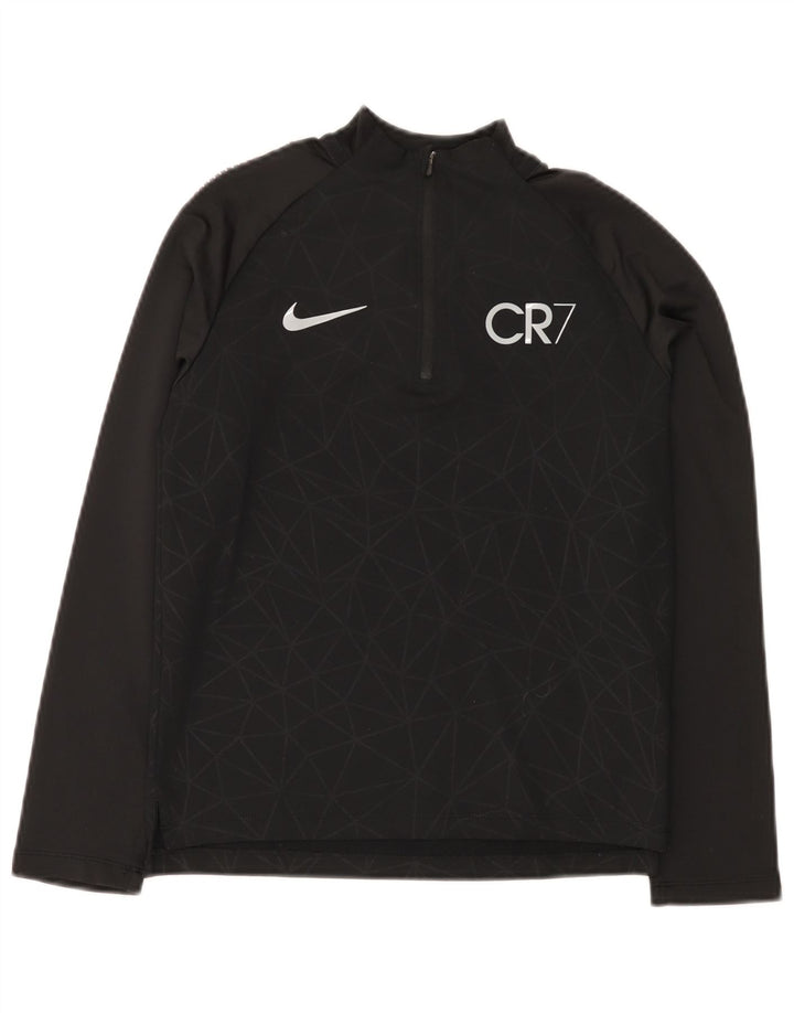 Trening pentru băieți CR7 Graphic Pullover Top 10-11 ani Negru mediu