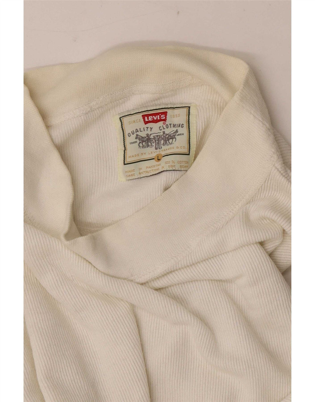 Levi's Top cu mânecă lungă pentru bărbați, mare, alb