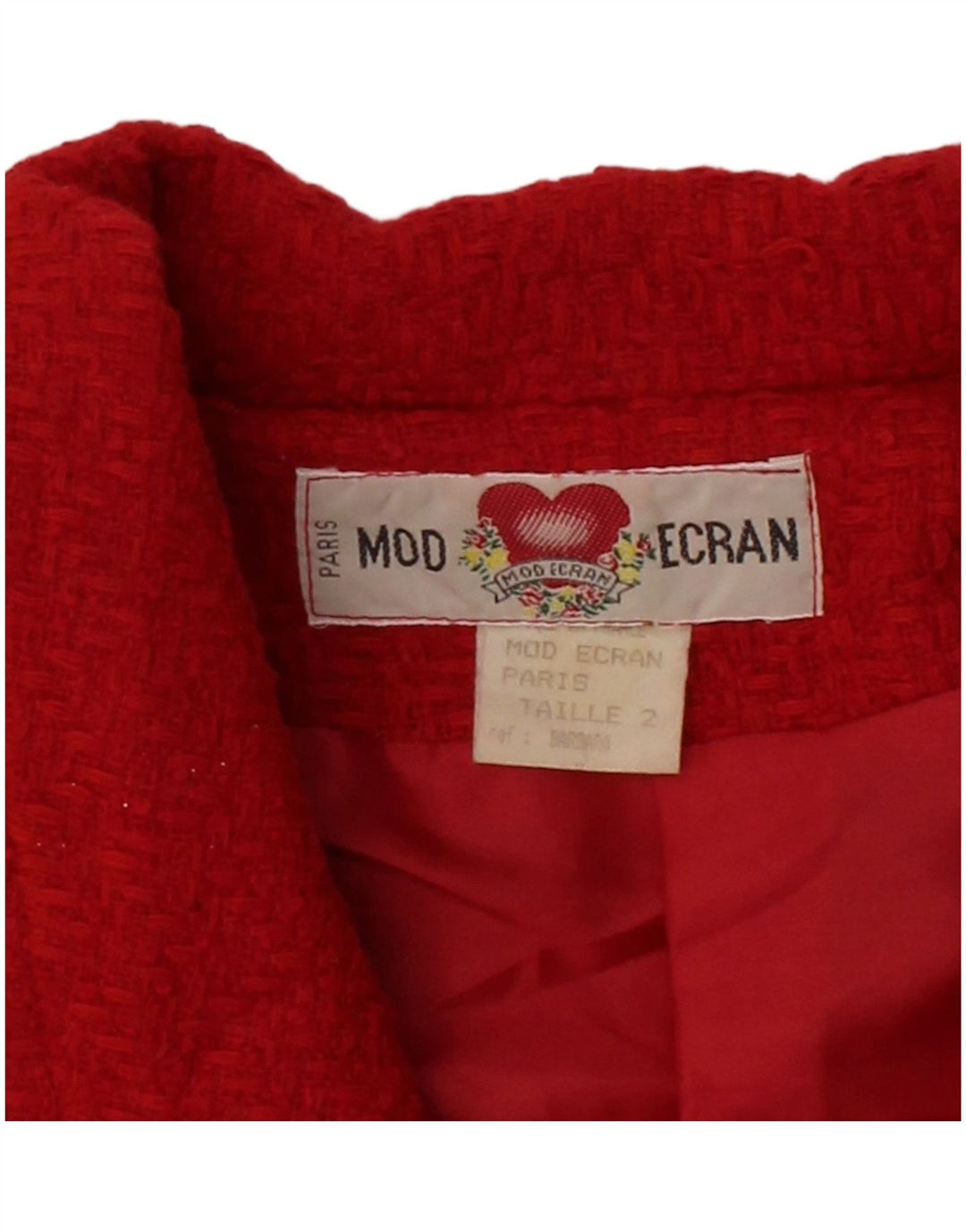 VINTAGE Womens 3 Button Blazer Jacket UK 14 Medium Red