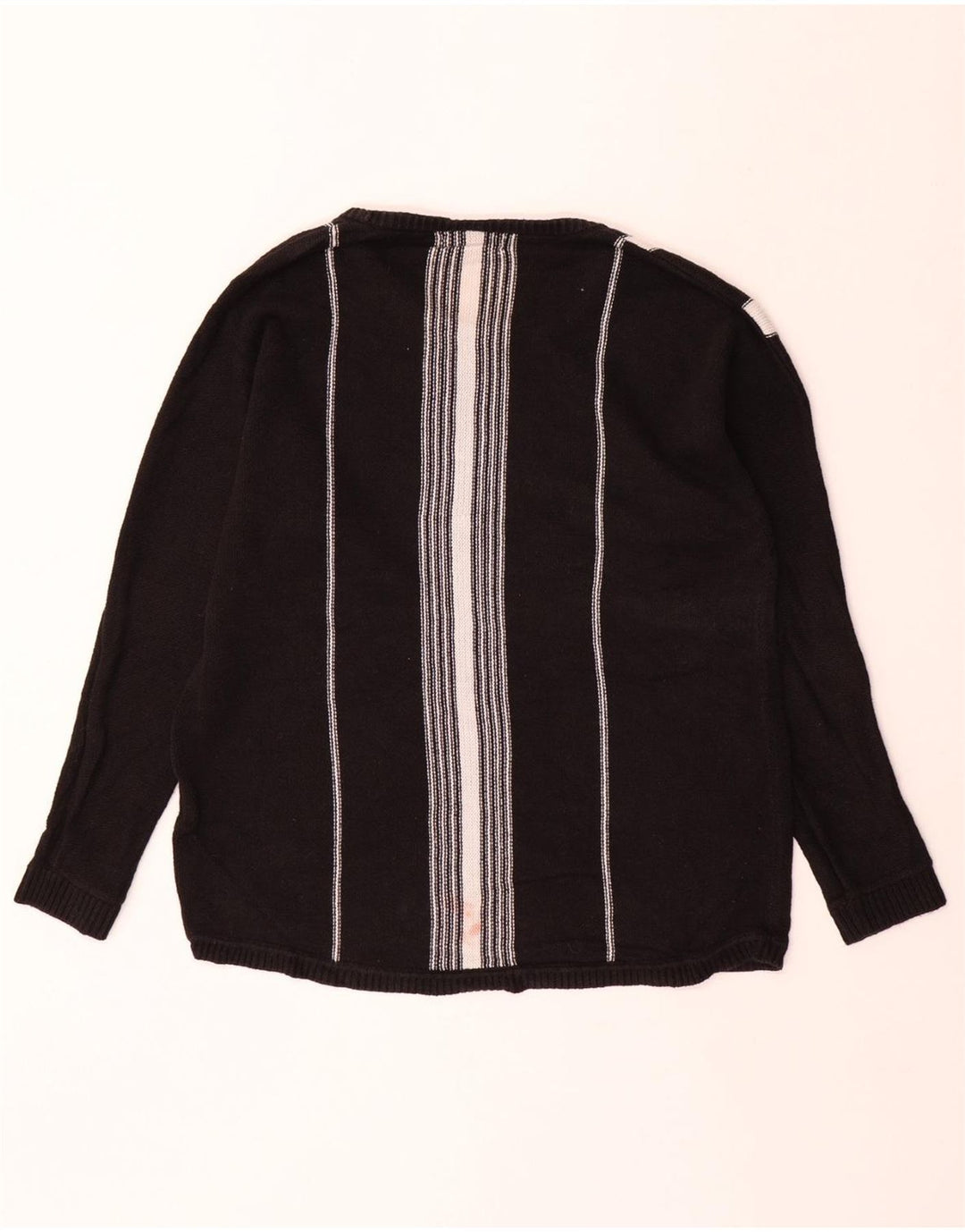 Pulover pentru bărbați CALVIN KLEIN, cu gât de barcă, din bumbac cu dungi negre medii