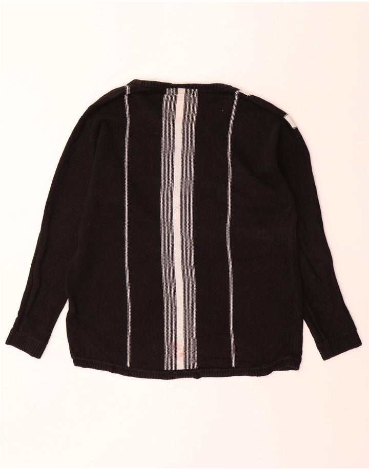 Pulover pentru bărbați CALVIN KLEIN, cu gât de barcă, din bumbac cu dungi negre medii