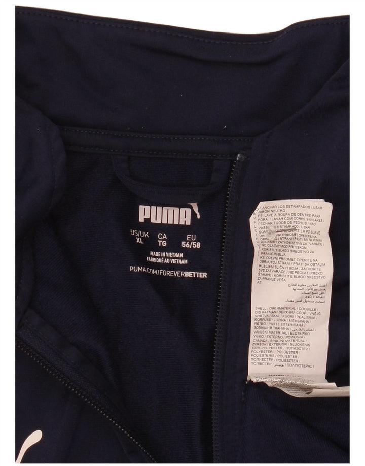 Top de trening Puma pentru bărbați, cu fermoar și gât, XL, poliester bleumarin