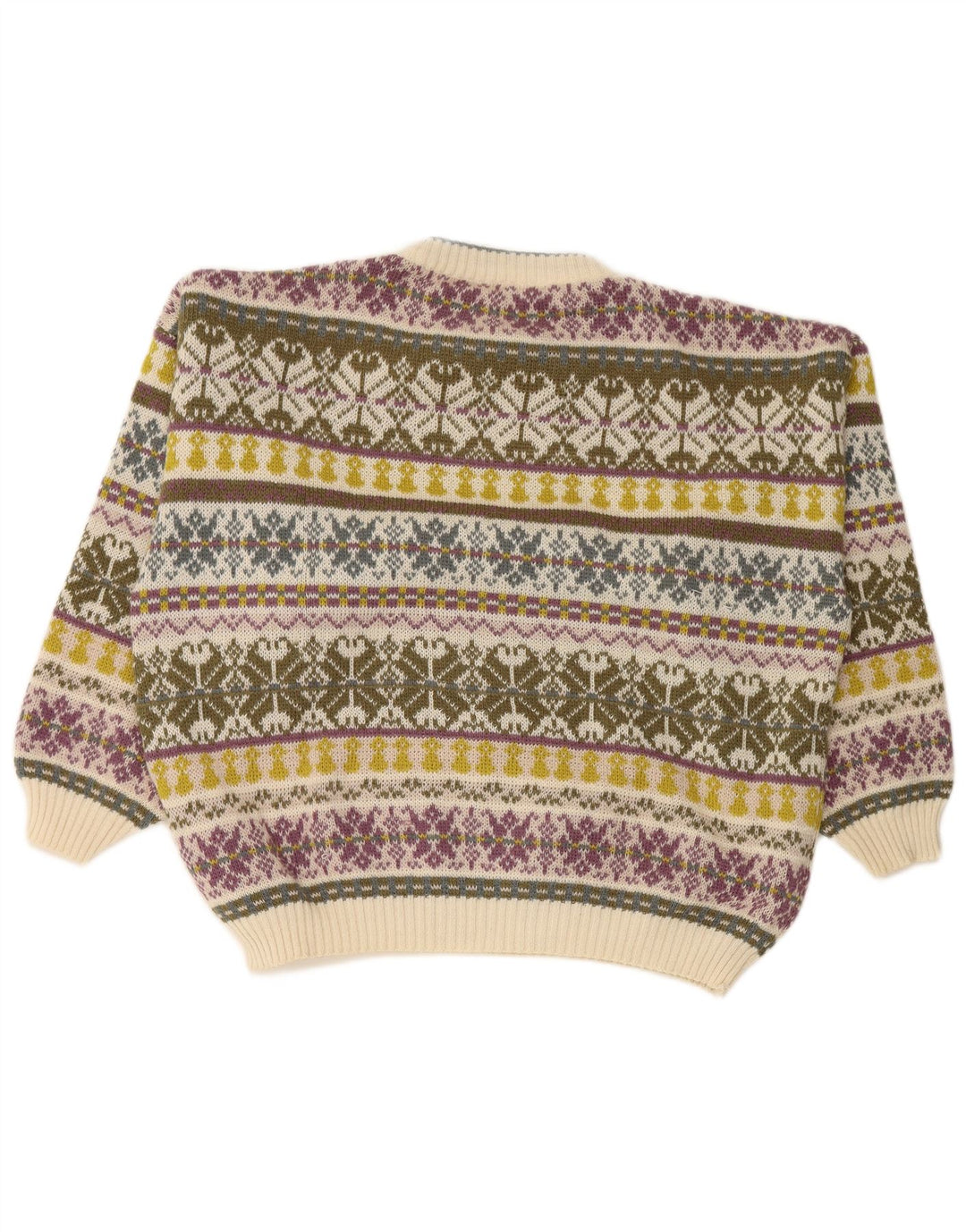 Pulover VINTAGE pentru bărbați, cu gât crew, XL, multicolor, Fair Isle