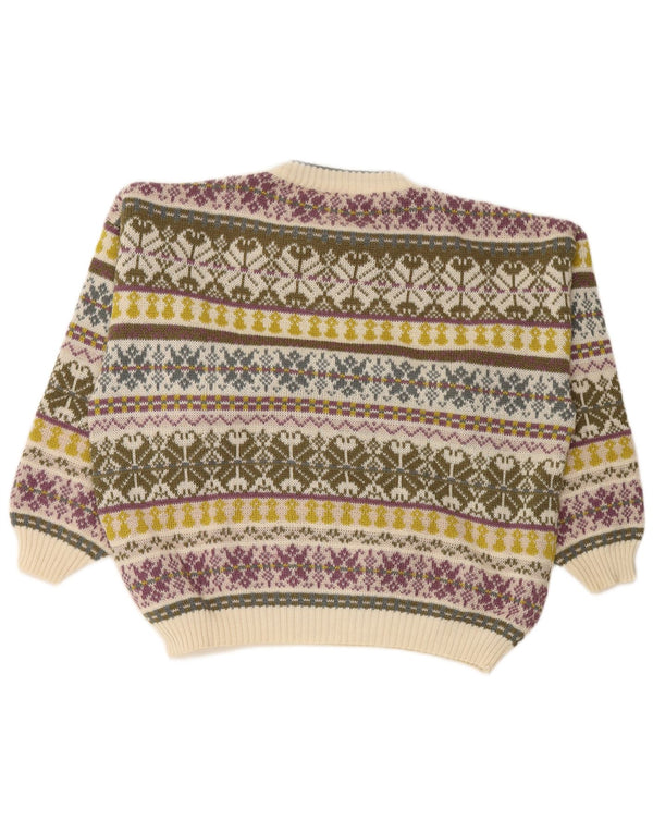 Pulover VINTAGE pentru bărbați, cu gât crew, XL, multicolor, Fair Isle