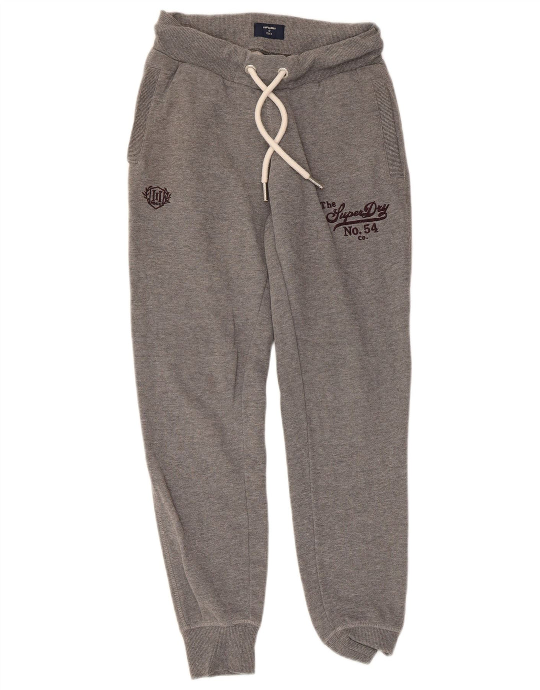 SUPERDRY Pantaloni de trening grafic pentru femei Pantaloni de jogging UK 8 Small Gri Flecked