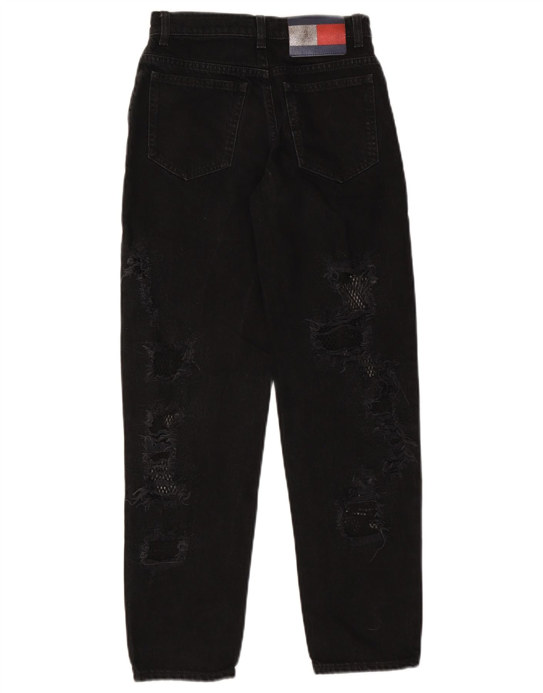 TOMMY HILFIGER Blugi conici învechiți pentru femei US 2 XS W25 L26 Negri