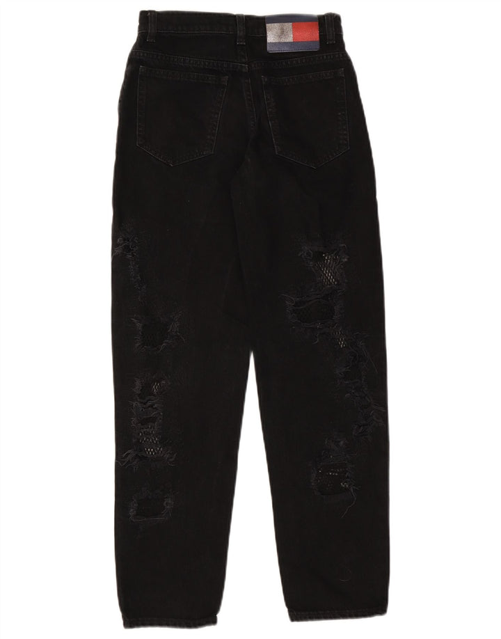 TOMMY HILFIGER Blugi conici învechiți pentru femei US 2 XS W25 L26 Negri