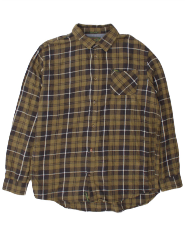 Cămașă de flanel pentru bărbați Alcott 2XL din bumbac kaki Check