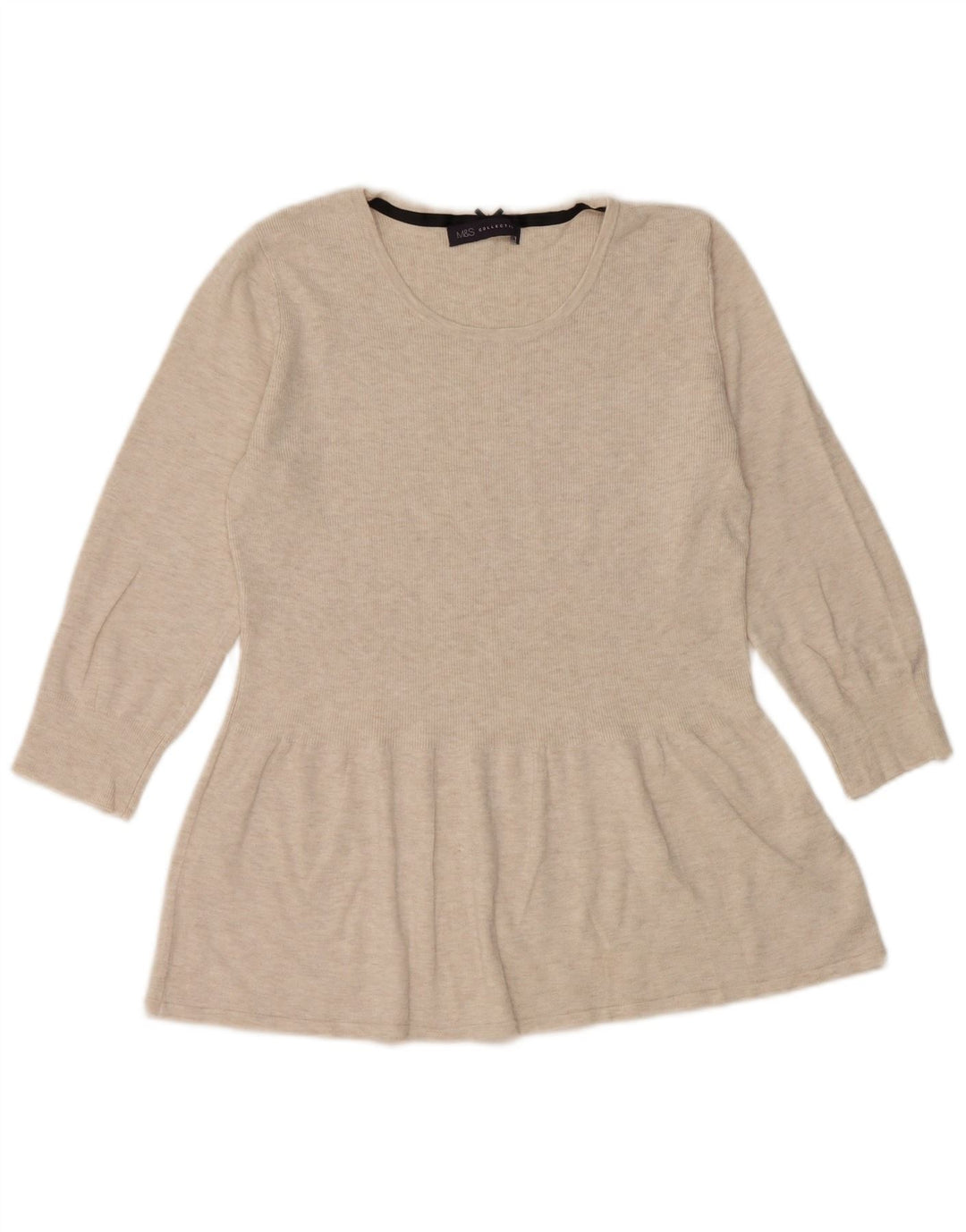 Marks & Spencer Top pentru femei cu mâneci 3/4 UK 12 Medium Bej Viscoză cu pături