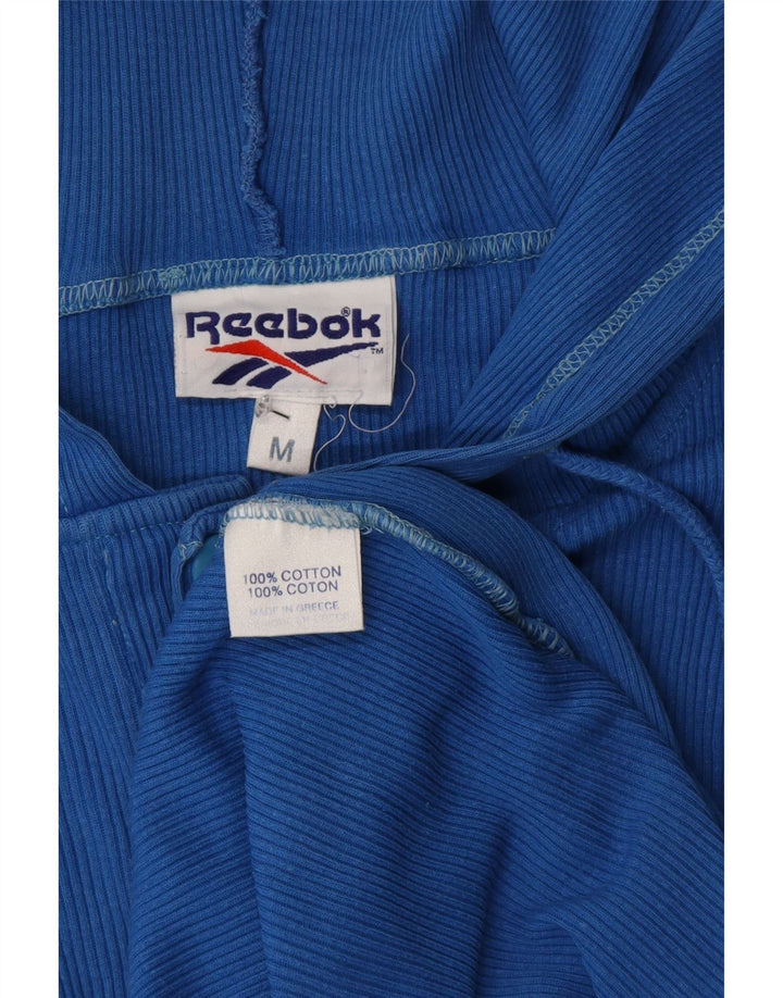 Top cu glugă pentru bărbați Reebok cu mânecă lungă, bumbac albastru mediu
