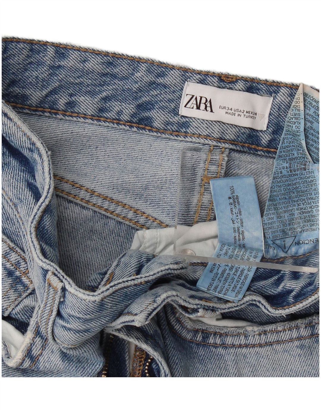 Blugi Zara Femei Bootcut EU 34 2XS L24 L33 Bumbac albastru