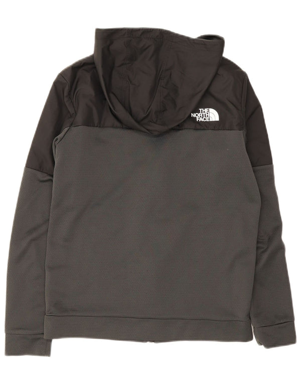Pulover cu capota cu fermoar The North Face pentru băieți 14-15 ani XL, gri, bloc de culoare