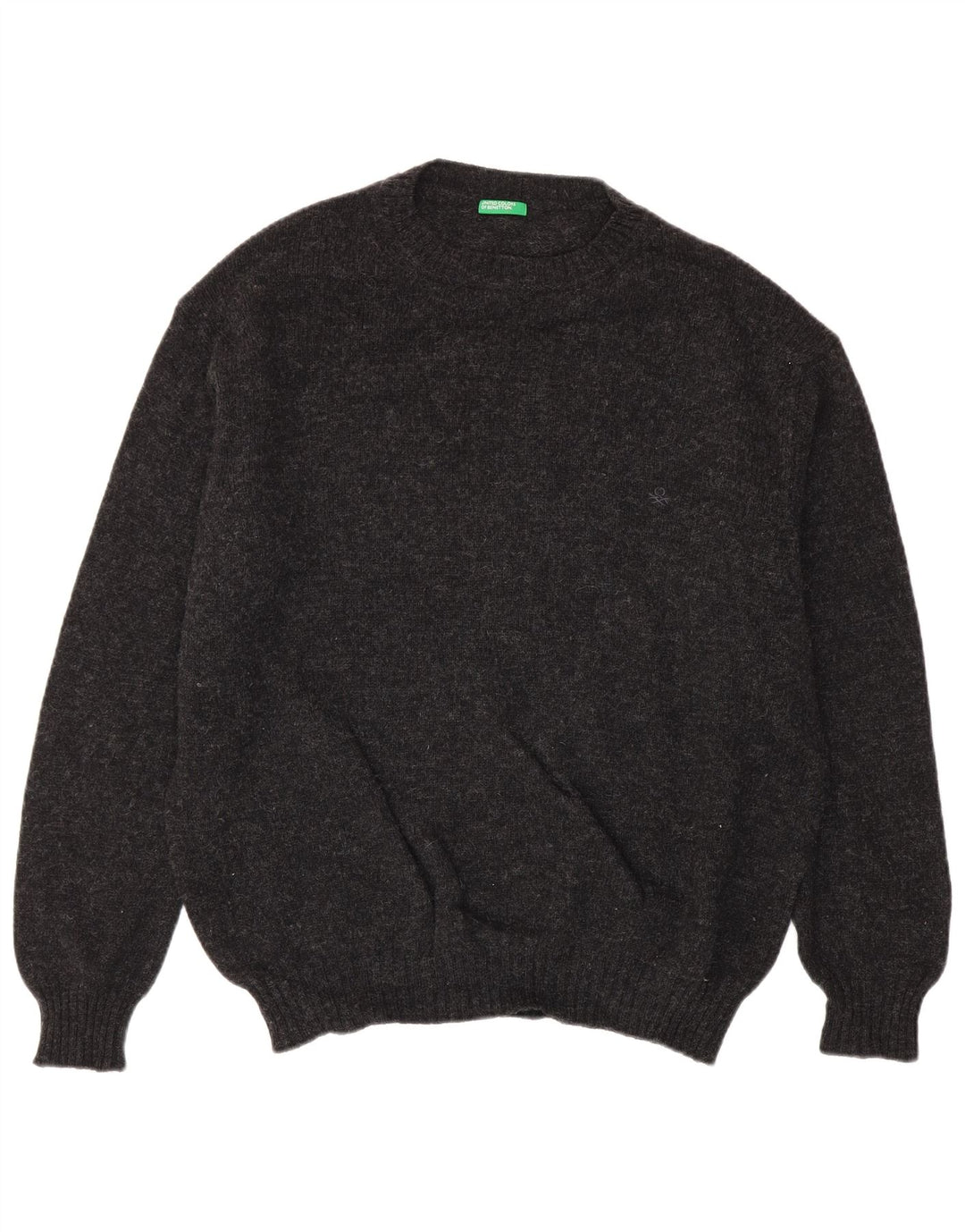Pulover Benetton pentru bărbați, cu gât roșu, XL, pete gri